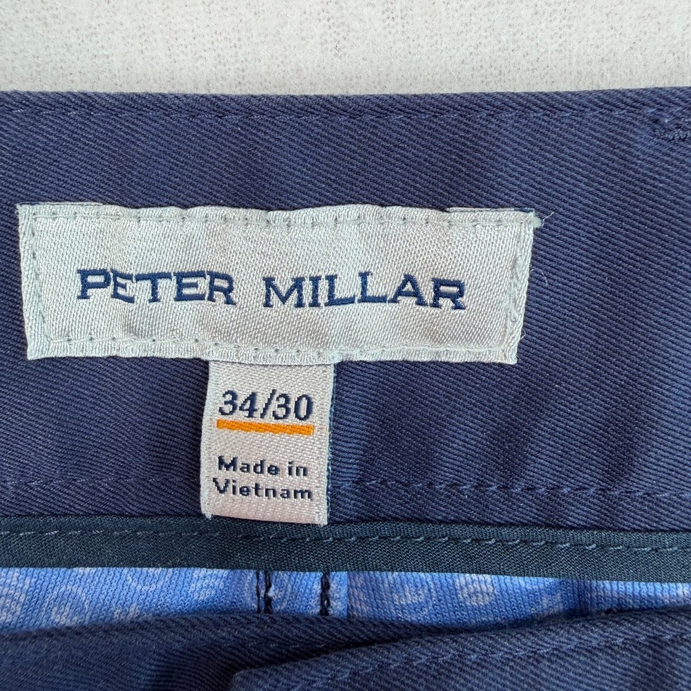 Peter Millar Mens Performance 5 Pocket Pants 34x30 Blue Straight Leg Golf - Picture 7 of 10